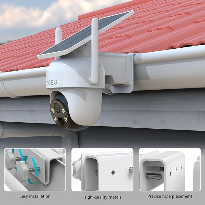 Gutter Mount for AOSU Solar Security Cameras Outdoor Wireless and ANSQUE - Image 5
