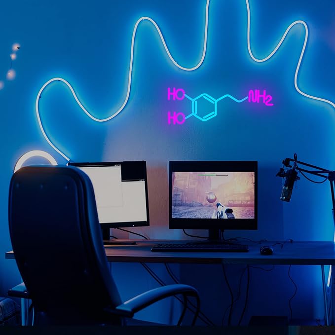 Dopamine Molecule Neon Sign Dimmable LED Light Up Wall Decor Science Chemistry - Image 4