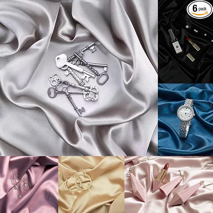 6PCS Product Photography Backdrop, Luxury Silk Texture Photo Props by BuyNow
