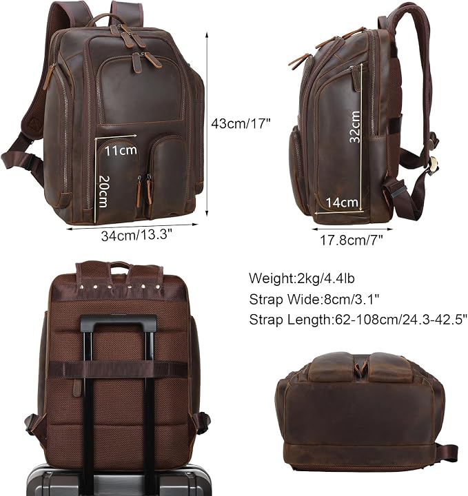 Masa Kawa Leather Backpack for Men - Image 3
