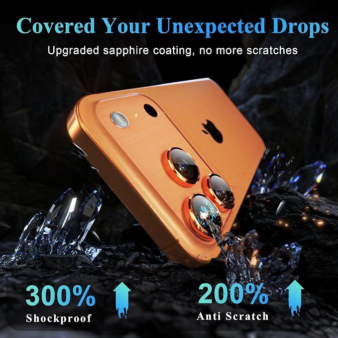 YWXTW Camera Lens Protector for iPhone 17 Pro/iPhone 17 Pro Max, Tempered Glass - Image 3