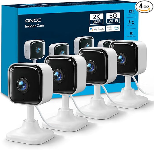 GNCC 2K Cameras for Home Security Indoor, 2.4G/5G Pet Cam by GNCC