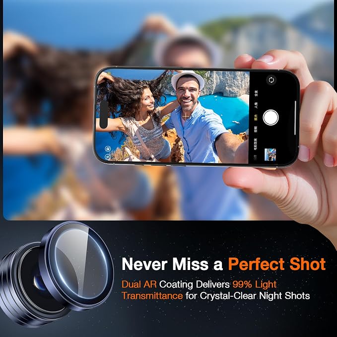 LK 2 Pack for iPhone 17 Pro/17 Pro Max Camera Lens Protector One-Click - Image 4