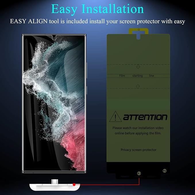 LYWHL for Samsung Galaxy S22 Ultra Privacy Screen Protector, Anti-Spy Full - Image 5