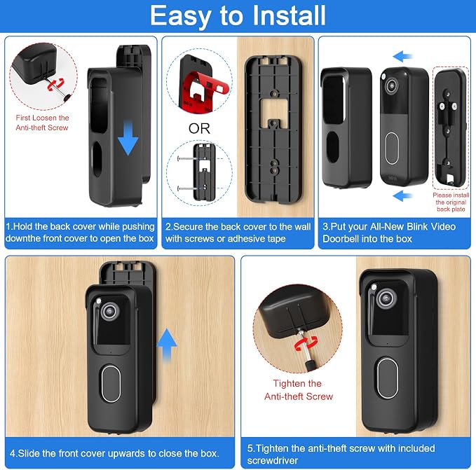 Adhesive Door Mount for All-new Blink Video Doorbell Camera Only, Not Block - Image 6