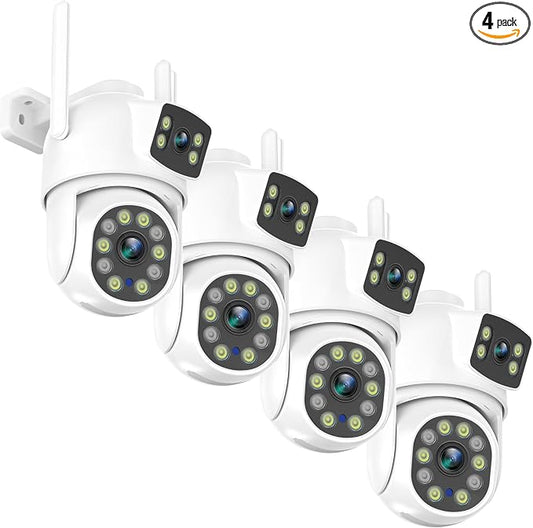 EVERSECU Dual Lens Linkage 6MP WiFi PTZ Security Camera Outdoor, 360° View by EVERSECU