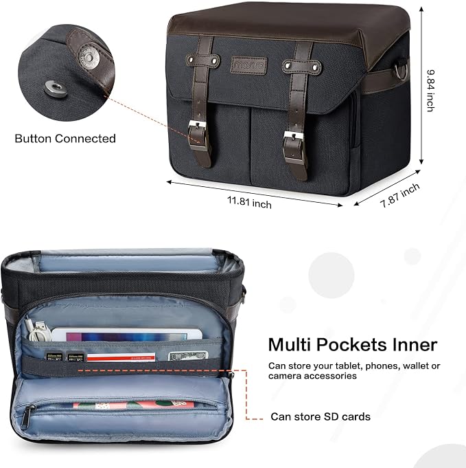 MOSISO Camera Case Crossbody Shoulder Messenger Bag, DSLR/SLR/Mirrorless - Image 3