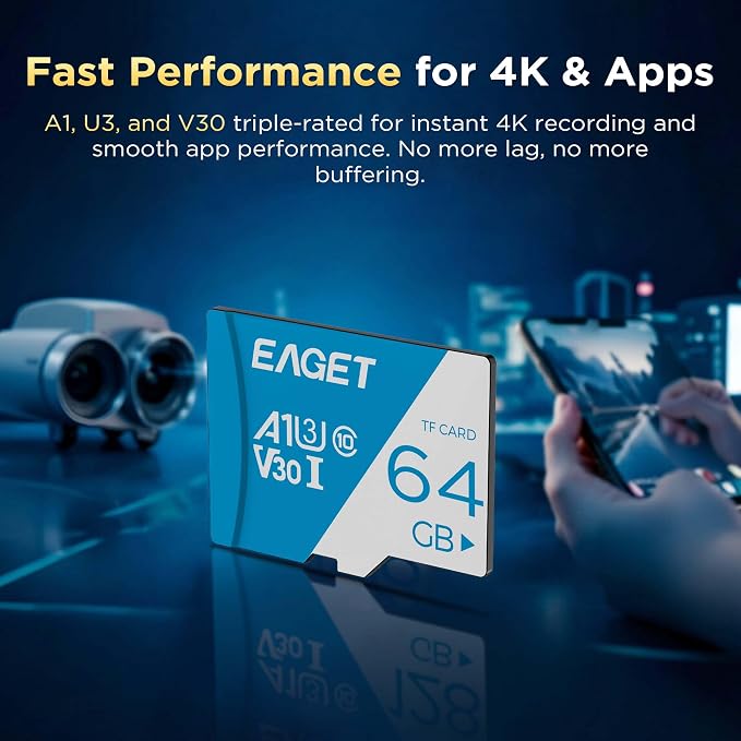 EAGET 1-Pack 64GB TF Memory Card Up to 100MB/s Read 60MB/s Write - Image 7