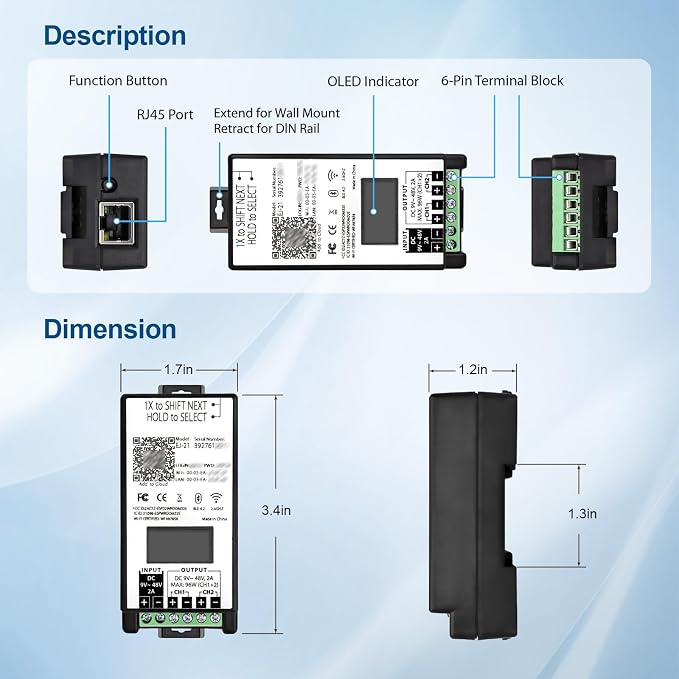 ezOutlet Industrial DIN Rail Mount Power Auto Reboot, Automatically Restarts - Image 3