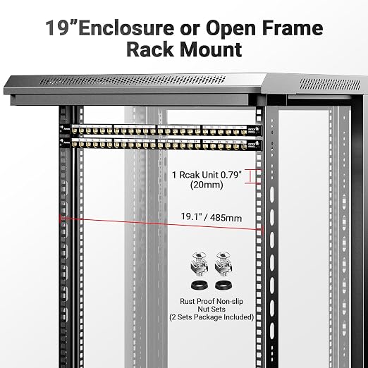 AMPCOM 24 Port Blank Keystone Patch Panel - Image 7