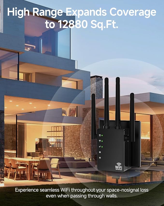 WiFi Extender Signal Booster for Home, WiFi Extender, Long Range up to 12880 Sq - Image 4