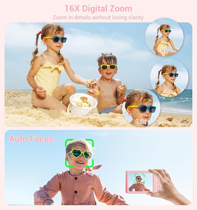 Digital Camera, Upgraded FHD 4K Pink Digital Camera - Image 5