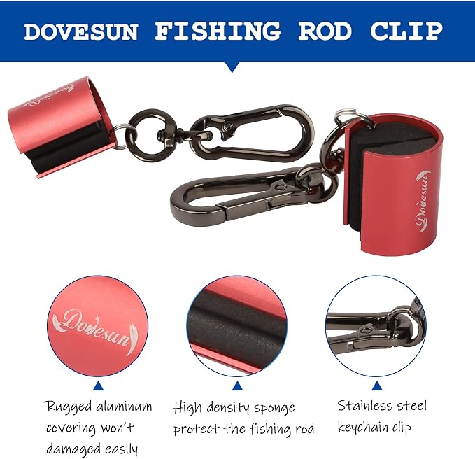 Dovesun Creek Rod Clips Wearable Fishing Rod Holder Clip Fly Fishing Pole - Image 3