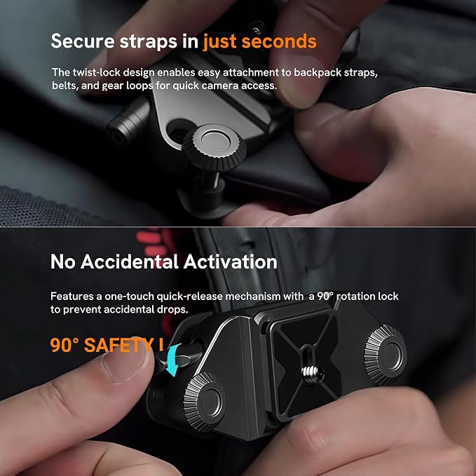 Camera Clip Backpack Clip with Quick Release Plate, Aluminum Backpack Strap - Image 6
