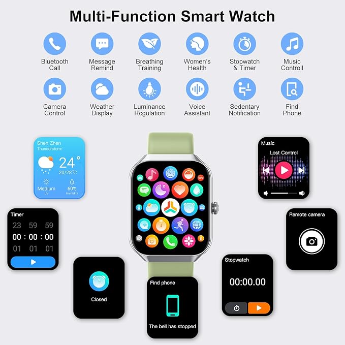Smart Watch for Men Women, 1.96" HD Smartwatch - Image 4