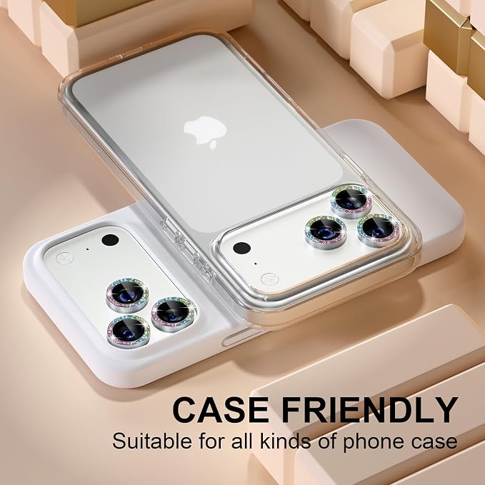 Misea Compatible for iPhone 17 Pro/iPhone 17 Pro Max Camera Lens Protector Bling - Image 5