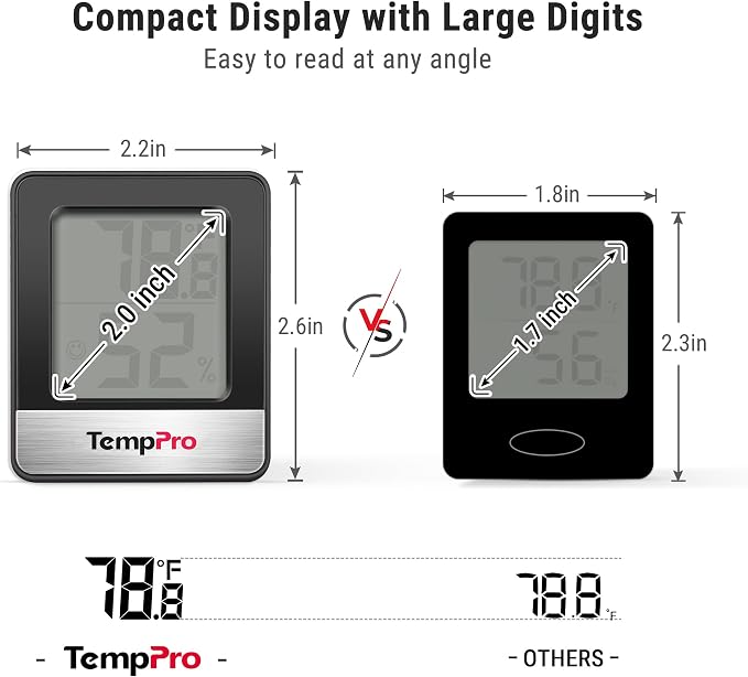 ThermoPro TempPro TP49 2 Pieces Digital Hygrometer Indoor Thermometer Humidity - Image 4