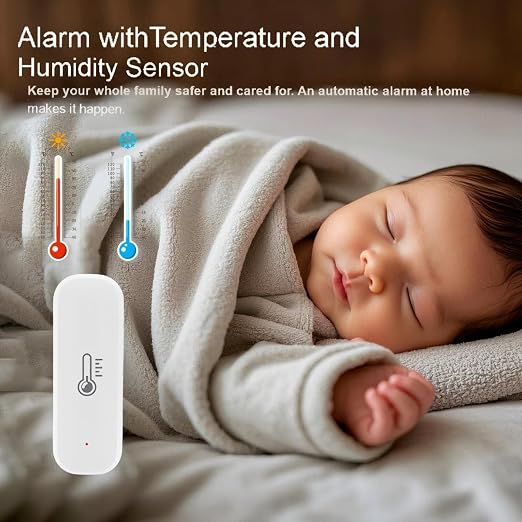 Smart Temperature Humidity Sensor, Tuya WiFi Hygrometer Indoor Monitor - Image 6