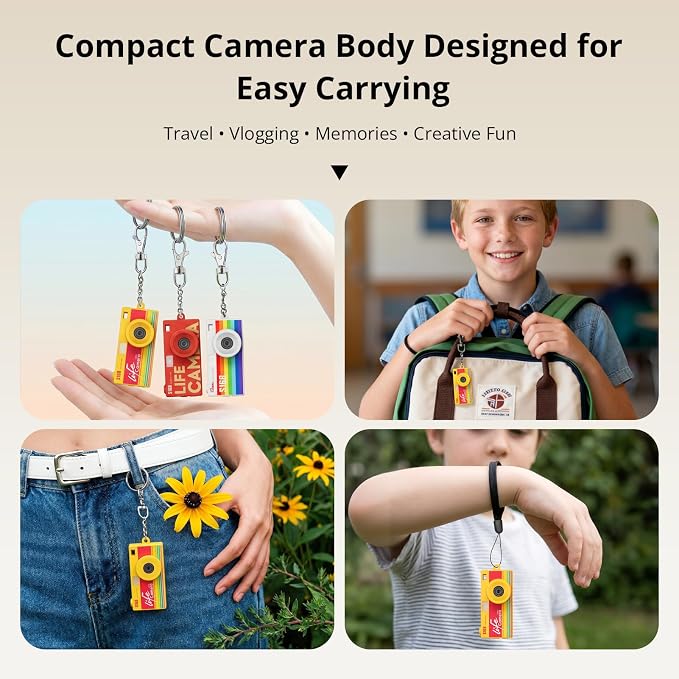 Mini Keychain Digital Camera, 1440P Video, 2MP Photos, 16GB Card, Type C - Image 4