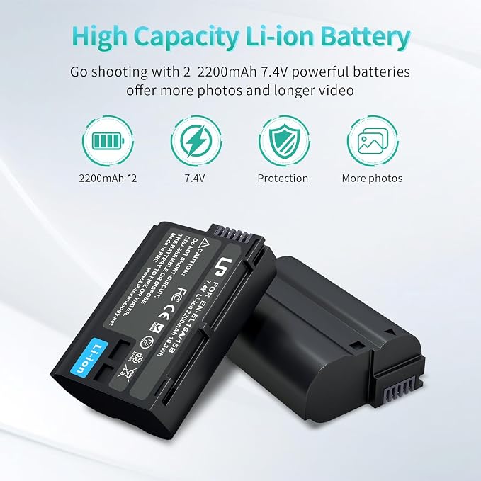 LP EN-EL15 EN EL15a Battery Charger Pack, Compatible - Image 2