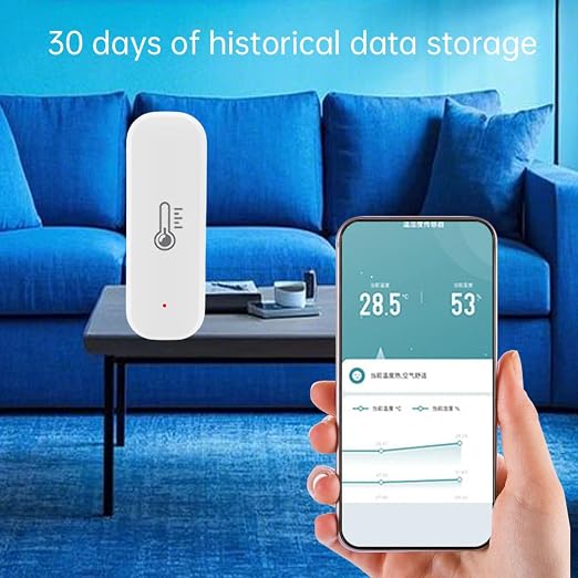 Smart Temperature Humidity Sensor, Tuya WiFi Hygrometer Indoor Monitor - Image 8