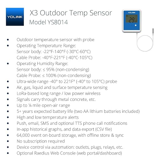 YoLink Smart X3 Version Outdoor Temperature Data Logger - Image 2
