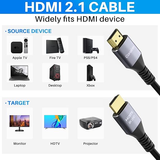 HDMI® Cable, Heavy-Duty 8K HDMI® Cable 25FT, 48Gbps Ultra HD Cord, Supports - Image 6