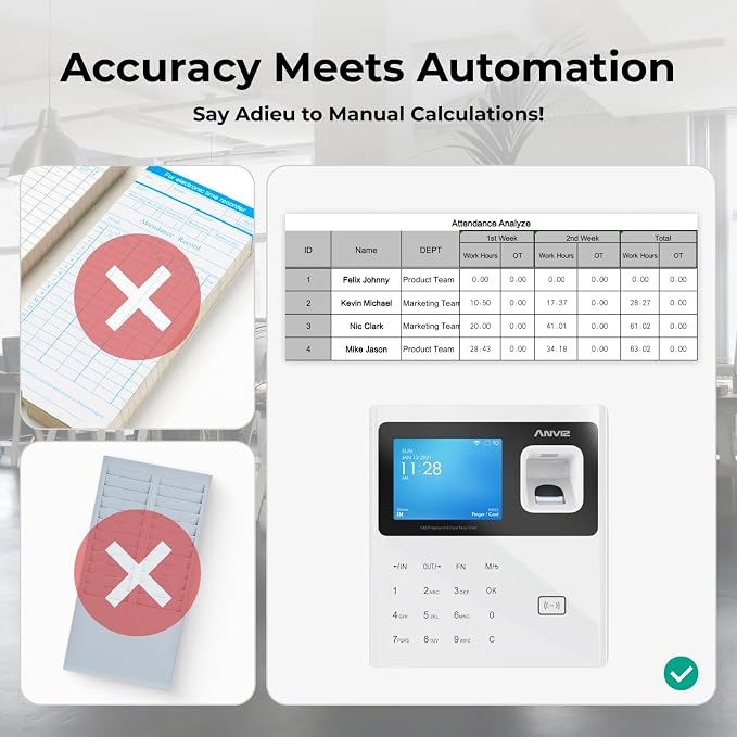 ANVIZ Time Clocks for Employees Small Business - Image 6