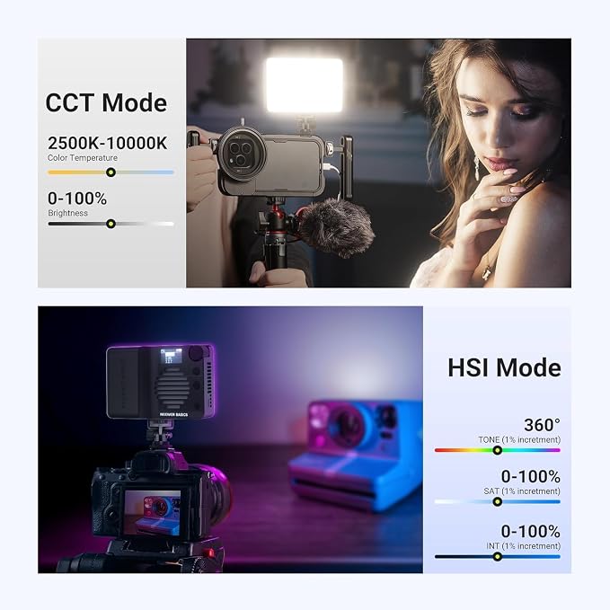 NEEWER BASICS BS40C Full RGB Magnetic Camera Video Light, 45W Boost Mode - Image 6