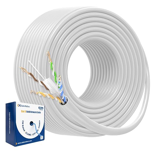 Cable Matters 10Gbps in-Wall Riser Rated 23AWG Bare Copper Cat6 Ethernet Cable by CableMatters
