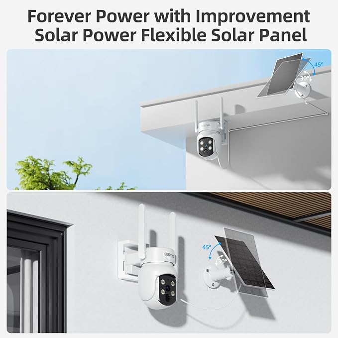 Solar Security Cameras Wireless Outdoor, 4MP Solar Powered, 8 Cam kit, Color - Image 4