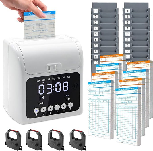 TooCust Time Clock Bundle for Small Business, Passcode Time Clock Punch Machine by TooCust
