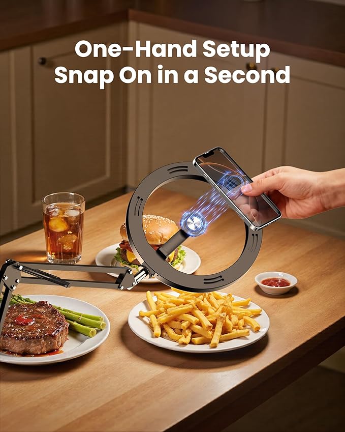 Ring Light with Stand with Magnetic Phone Holder, Overhead Phone Mount - Image 2