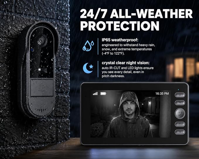 TKMARS Doorbell Camera No Subscription Wireless Video Doorbell, Two-Way Intercom - Image 6