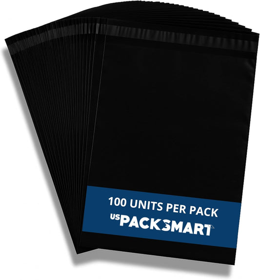 Black Plastic Poly Mailers 12"x15" | Shipping Bags for Clothing, Books & Accessories | Durable Shipping Envelopes | Waterproof and Tear-Proof with Strong Self-sealing Adhesive | 100-Pack