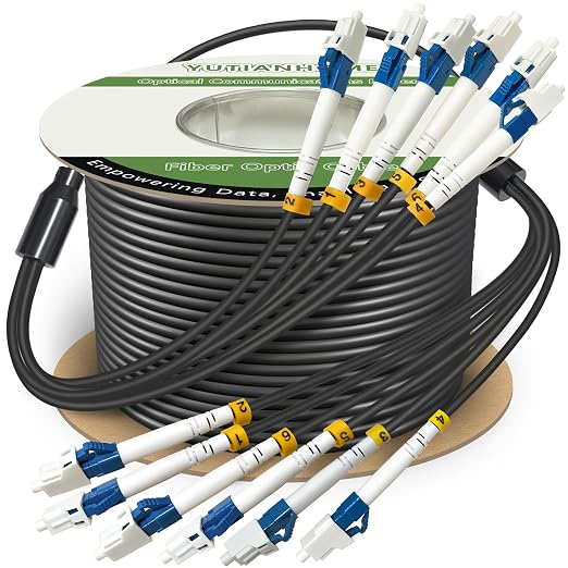 250 Meters 6 Core Industrial TPU LC to LC Outdoor Armored Fiber Optic Cable by YUTIANHOME