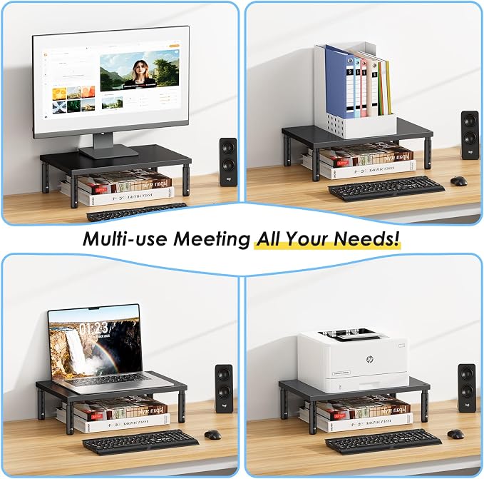 ECOLOVI Wood Laptop Stand for Desk, 4-Height Adjustable Computer Monitor Stand - Image 5