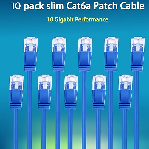 Rapink Patch Cables Cat6a 7ft Slim, Cat6a Ethernet Patch Cable 10G Support - Image 2