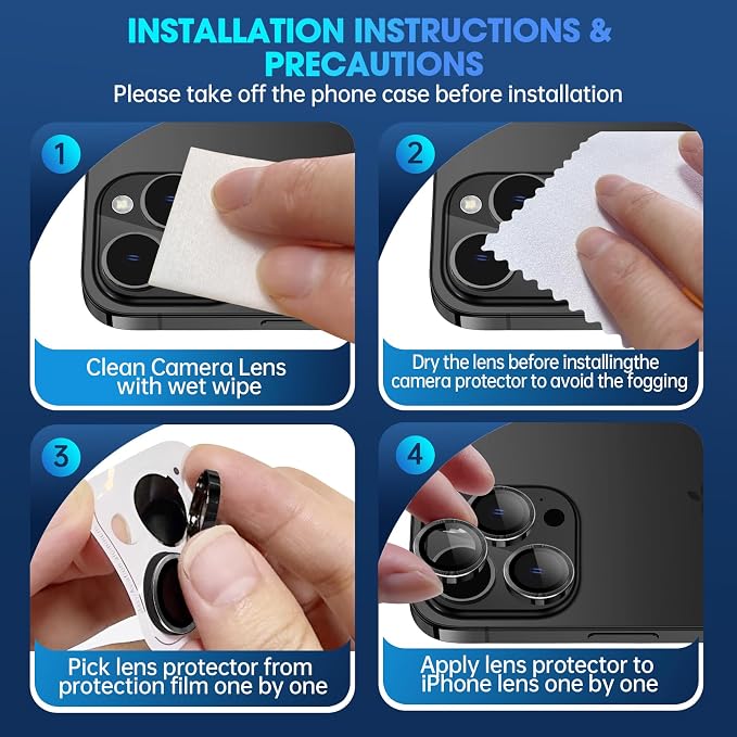for iPhone 15 Pro/iPhone 15 Pro Max Camera Lens Protector Individual Metal Ring - Image 7