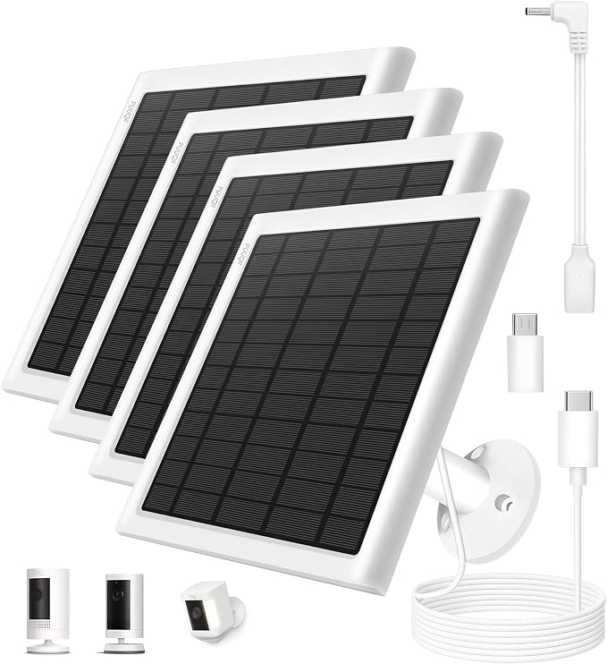 8W Solar Panel for Ring Camera, Solar Panel Charger Compatible by PUUQII