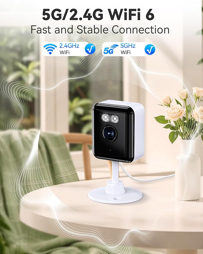 2K Cameras for Home Security, 2.4/5GHz Wi-Fi 6 Indoor Camera for - Image 2