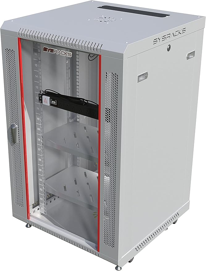 18U Wall Mount Server Rack Cabinet – 19" Network Rack Enclosure, PDU & Shelf by SYSRACKS