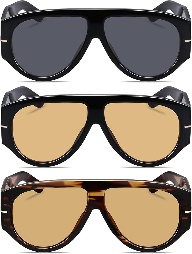 Oversized Retro Aviator Sunglasses - Image 2