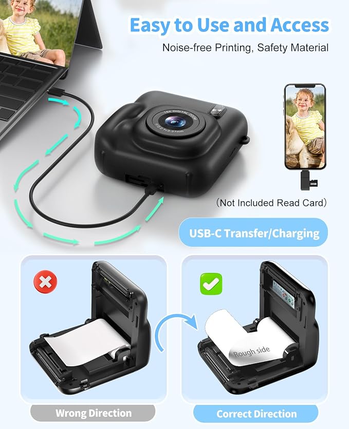 Kids Camera Instant Print, 48MP Dual-Lens Digital Camera - Image 6