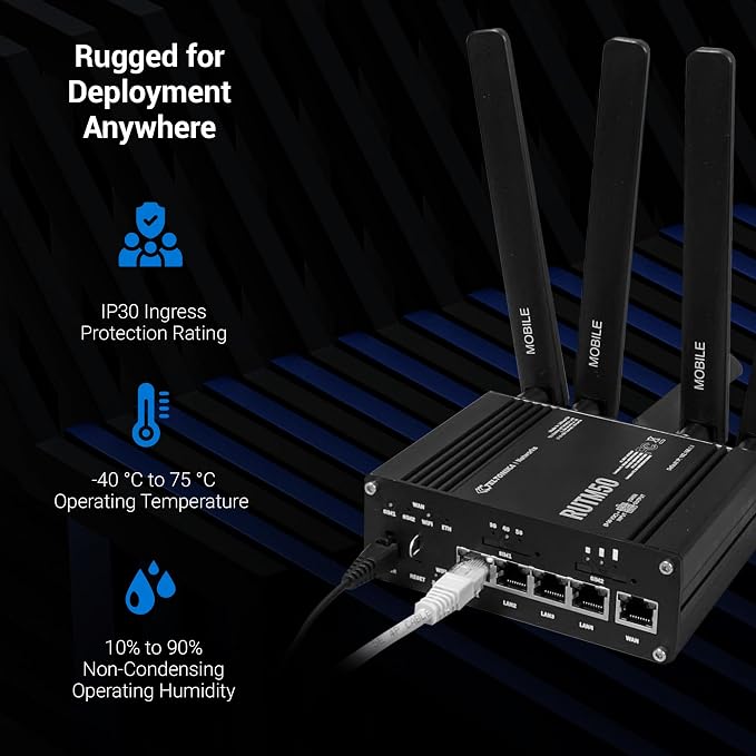 Teltonika RUTM50 WiFi Router Dual SIM Card Slot - 5G Ultra High Speeds Up to - Image 4