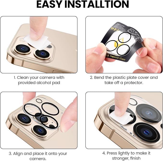 Tensea [3Pcs for iPhone 16 Pro / 16 Pro Max Camera Screen Protector, Tempered - Image 7