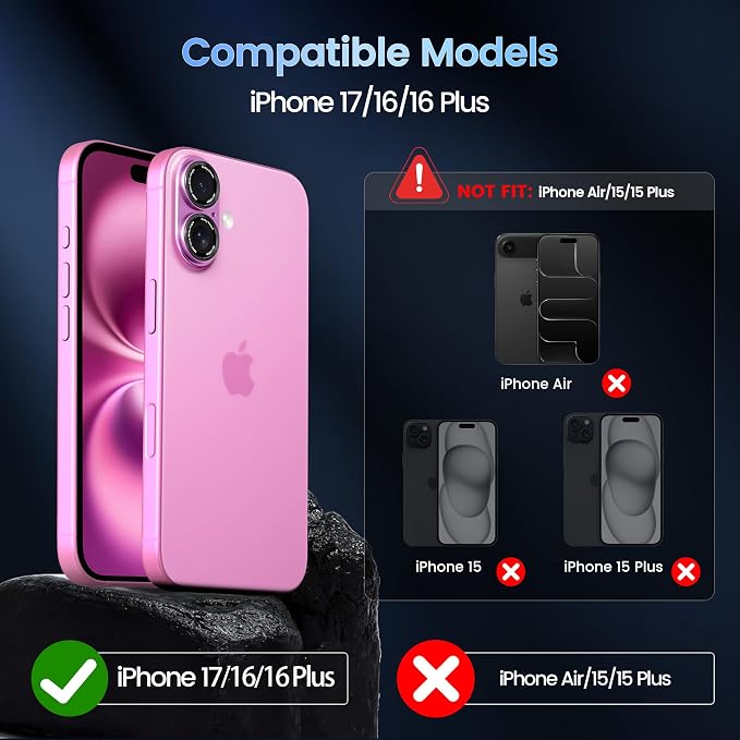 CACOE Camera Lens Protector for iPhone 16/16 Plus/17 - Image 8