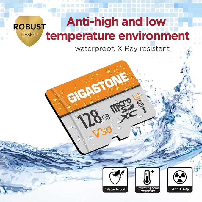 GIGASTONE 128GB Micro SD Card 5-Pack, A1 V30 4K Video Recording, Surveillance - Image 6