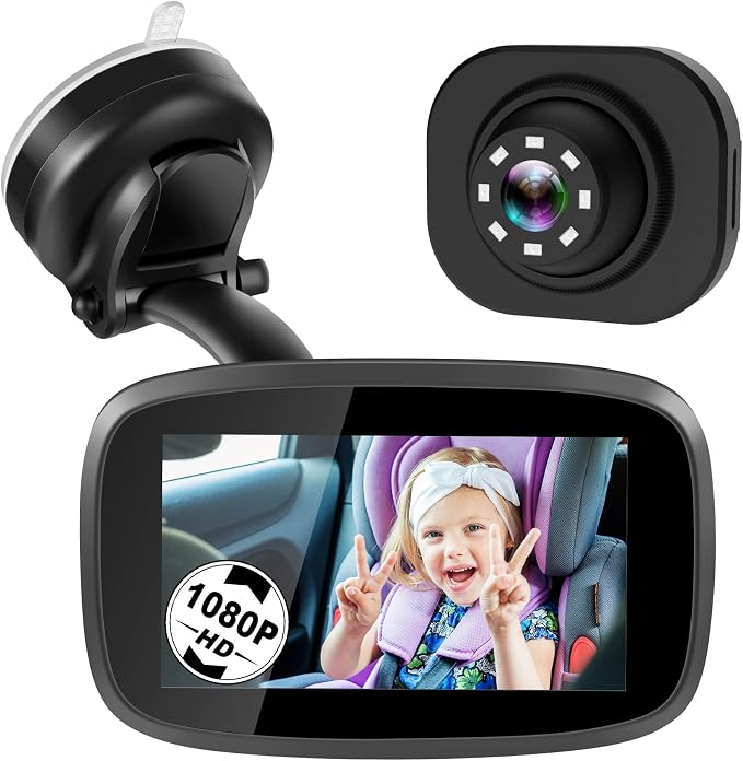 1080P Baby Car Mirror, Shybaby 4.3" Baby Car Camera Monitor by Unknown