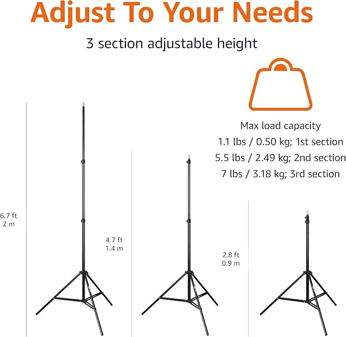 Amazon Basics Portable Aluminum Photography Light Stand Tripod - Image 3